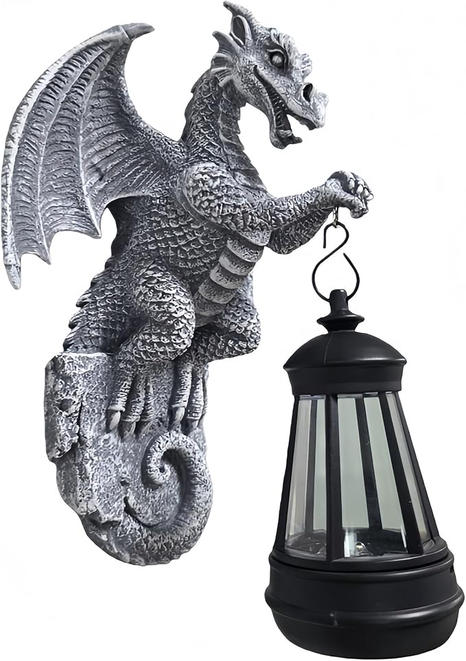 Dragon Tree Hugger Solar Lantern Garden Statue Dragon Lamp Decor Figure Outside Outdoor Yard for Women Mom Grandma