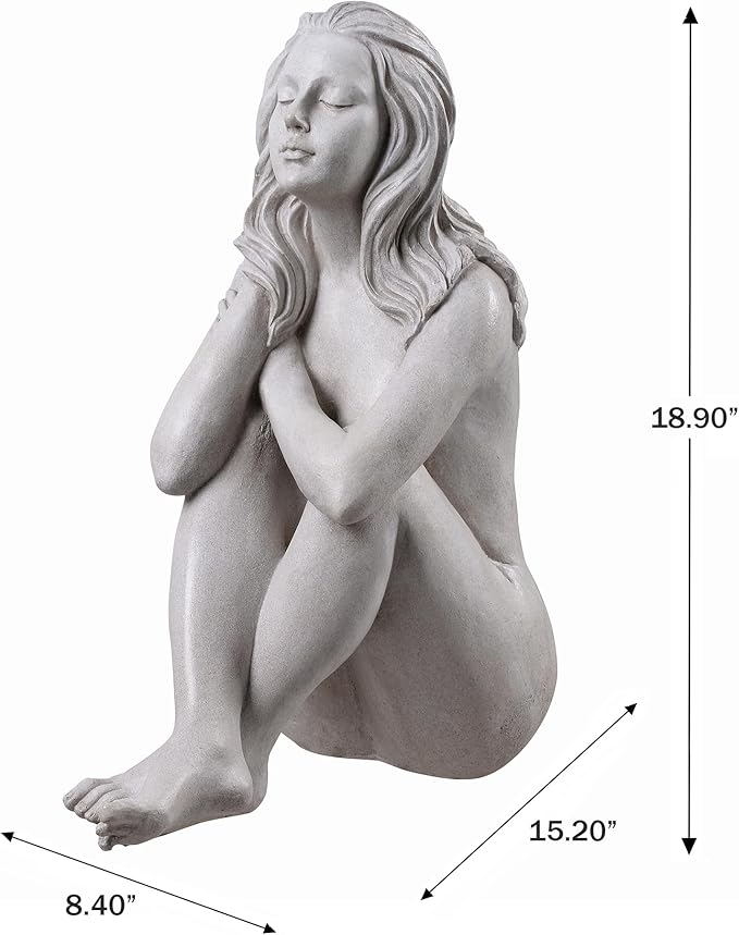 Hi-Line Gift Ltd. Thinking Lady Sculpture Resin Garden Statue