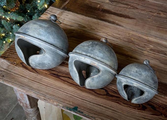 DALIYREPAL Moptrek Lection XAO82368 Weathered Tin Jingle Bell, Small, 6-inch Diameter, Metal Garden Sculpture Outdoor Decoration