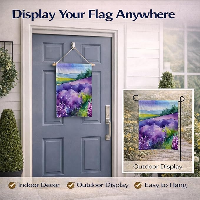 Caroline's Treasures New Hampshire Purple Lilac in Watercolor Garden Flag Mailbox Flag Decorative Yard Flag Banner Outside Patio Artwork Yard Flower Beds, Garden Size, Multicolor