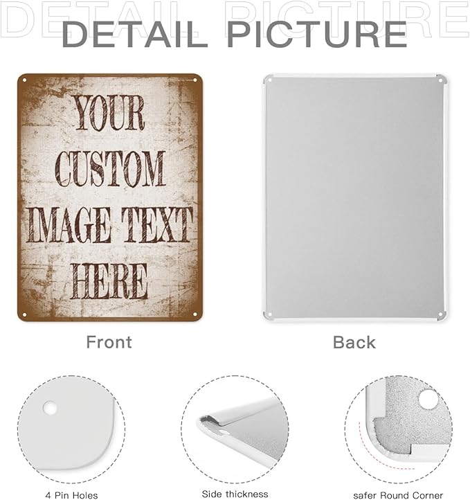 Custom Metal Sign - Personalized Retro Design Your Own Vintage Signs 12x8in
