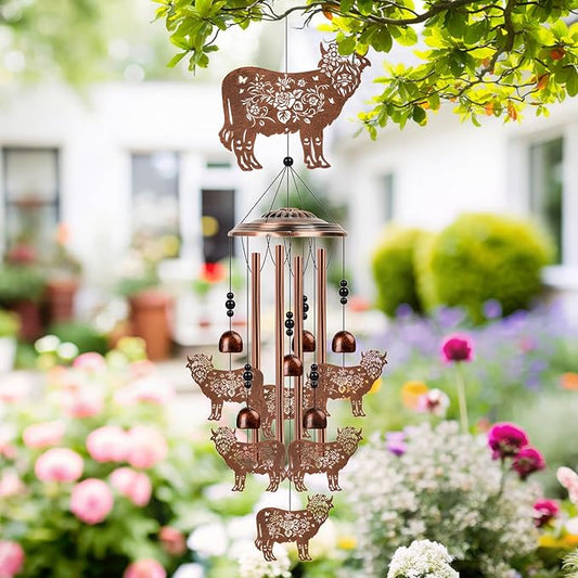 Highland Cow Wind Chimes - Cow Gifts for Men Women, Mom Grandma Wife Friends Birthday, Sympathy Memorial Wind Chimes for Outside, Garden Patio Yard Porch Home Decor
