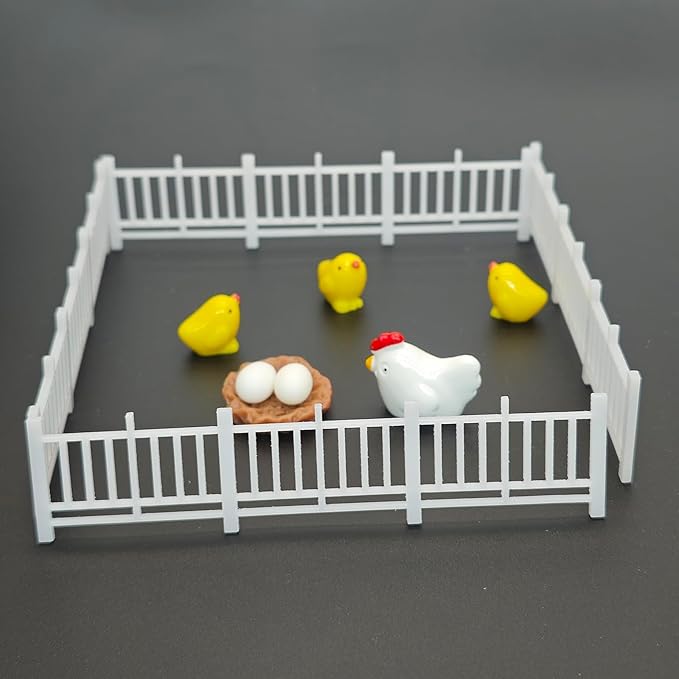LUOZZY 20 Pcs Miniature Doll Fences Fairy Garden Ornament Vintage Fences Micro-Landscape Dollhouse Decorations