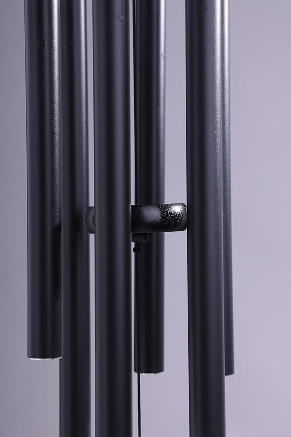 42" Solar Deep Tone Wind Chimes for Outside Clearance, Large Metal Windchimes for Loss of Loved One, Memorial Heavy Duty Chimes Outdoor for Garden,Sympathy Gifts,Black