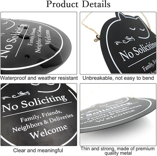 Handook No Soliciting Sign for House Funny Metal No Soliciting Yard Sign (Hang-2)