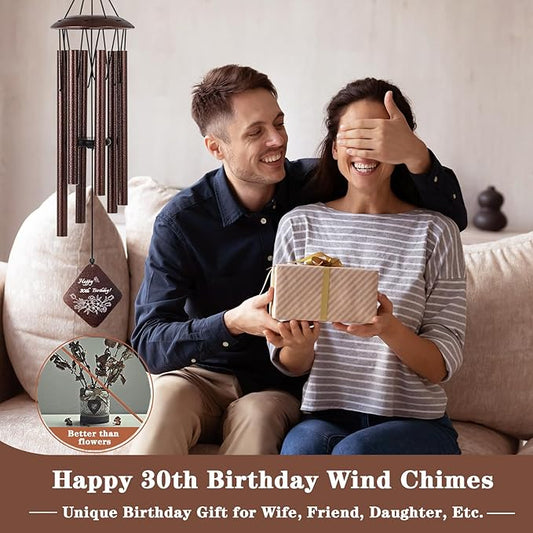 30th Birthday Gifts for Women, 32” Wind Chimes 30 Year Old Birthday Gifts for Her Sister Daughter Friend