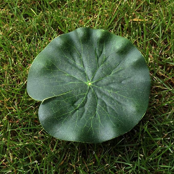 5Pcs Lily Pads for Ponds, Artificial Lotus- Water Lily Pads Leaves & Floating Foam Lotuses for Garden Fish Pond Aquarium Pool Wedding Decor