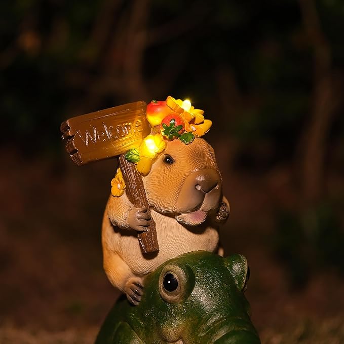Zayton Garden Outdoor Capibara Statues Yard Resin Decoration Gift Handmade Housewarming Gift for Patio Yard Lawn Waterproof Cracking