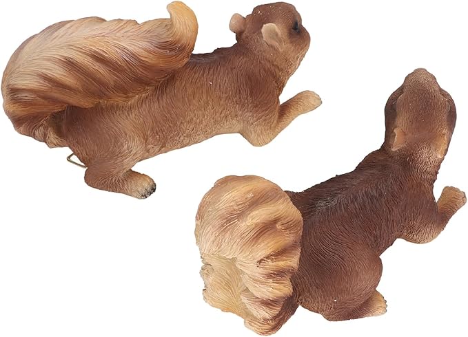 2 Pcs Animal Garden Statue, Resin Simulated Animal Figurines, Outdoor Yard Decorations for Home, Patio, Lawn, Terrace, Backyards Ornament