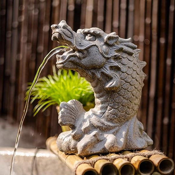 Animal Pond Spitters, Animal Pond Fountains, Spitters for Small Ponds, Funny Garden Statues, Dragon-Shaped Ponds Ornaments, for Balcony, Courtyard and Home