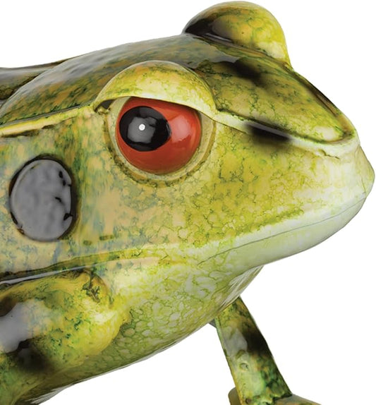 Regal Art & Gift Frog Garder Statue 13 Inch - Decorative Outdoor Sculpture, Metal Decor for Patio, Porch & Garden Décor