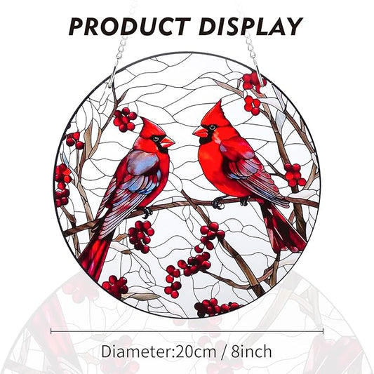 8" Cardinal Window Decorations– Acrylic Hanging Ornament for Door & Window, Decorative Accent for Yard & Courtyard, Holiday & Everyday Gift