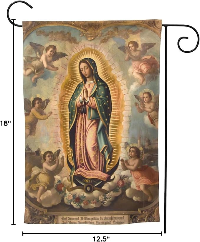 YISHOW Our Lady of Guadalupe Mother Of God Garden Flag Double Sided Vertical Holly Mary Blessed Virgin Mary Religious House Flags Yard Signs Outdoor Decor 12.5"X18"
