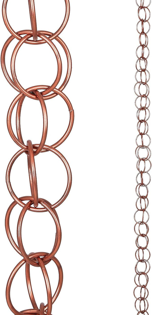 DUSVALLY Rain Chains for Outside Metal Double Loop, Rain Catcher Chain Decorative Garden Water Guide for Divert Water and Home Display, 8-1/2 Length, Gifts for Mom