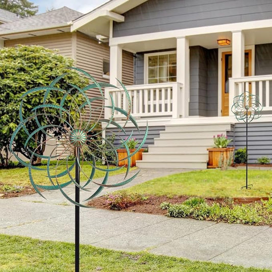 VEWOGARDEN Large Wind Spinners Outdoor Waterproof Metal Wind Sculptures & Spinners for Garden Patio Lawn Decor Artistic Gift, Light Green