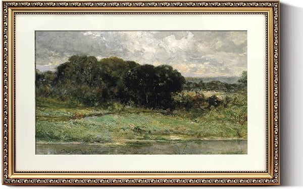 ARPEOTCY Vintage Gold Framed Large Wall Art, Swale Land Scenery Retro Paintings, Landsacpe Canvas Prints Artwork with Antique Frame, Victorian Wall Picture Decor for Gallery Living Room 16x24 inch