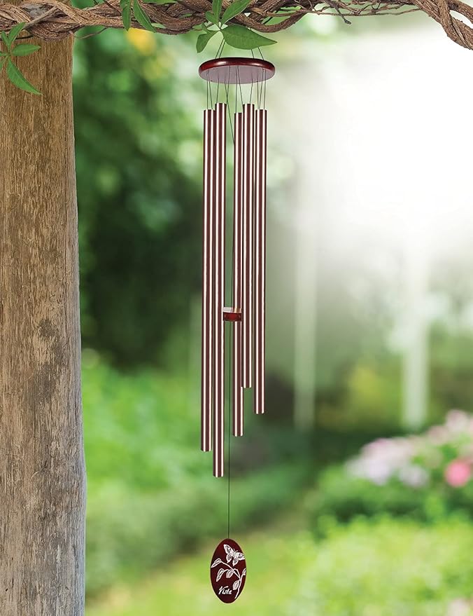 Sunset Vista Designs Bronze Classic Wind Chime with Butterfly, Extra Large