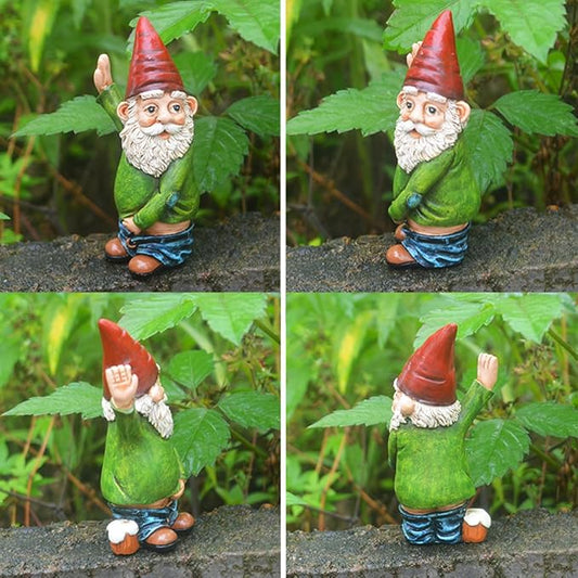 Gnome Garden Decor: Enchanted Garden Characters, Tree Trunk Gnome Statue - Ideal for Outdoor Balconies, Gardens, Courtyards, Lawns, Moss, and Bonsai Doll Sculpture Decor