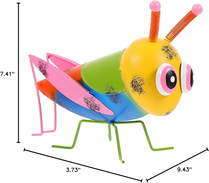 Outdoor Decor Metal Model Large Grasshopper Figurine Metal Garden Art Animals Figures Lawn Ornament Feng Shui Animal Statue for Outdoor Patio Decor Hanging Wall Decor Outdoor Statues