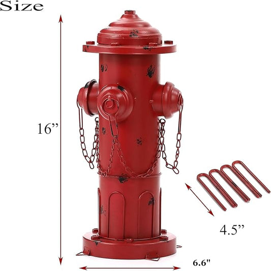 16" H Metal Fire Hydrant for Dogs to Pee On, Vintage Small Dog Fire Hydrant Pee Post for Outdoor Garden Decor