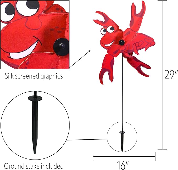 In the Breeze 2553 Baby Whirligig Wind Spinner, Crab