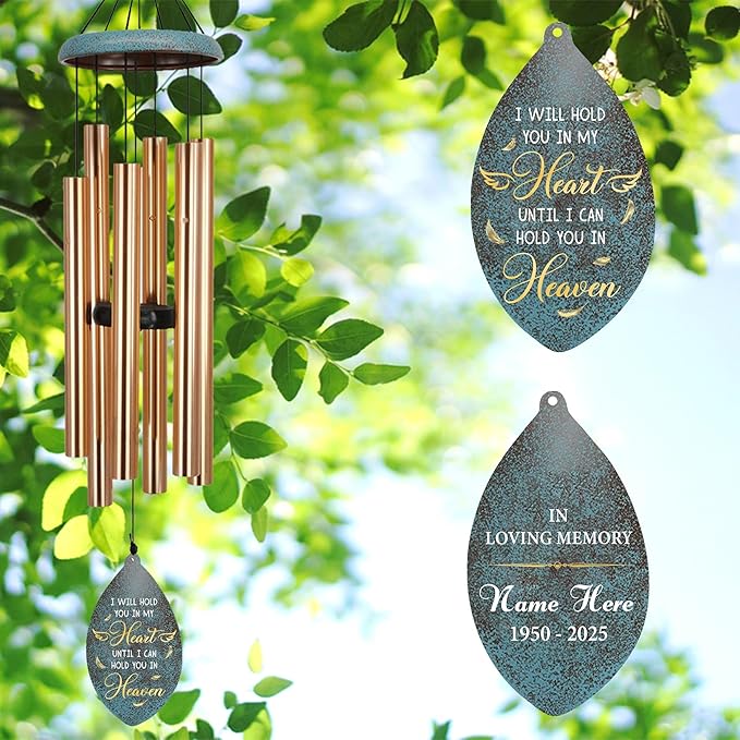 ASTARIN Personlized Wind Chimes Memorial, 35 in Sympathy Gifts for Loss of Loved One, Sympathy Wind Chimes for Loss Lover Mother Father, Metal Wind Chime for Funeral(Produced in USA)