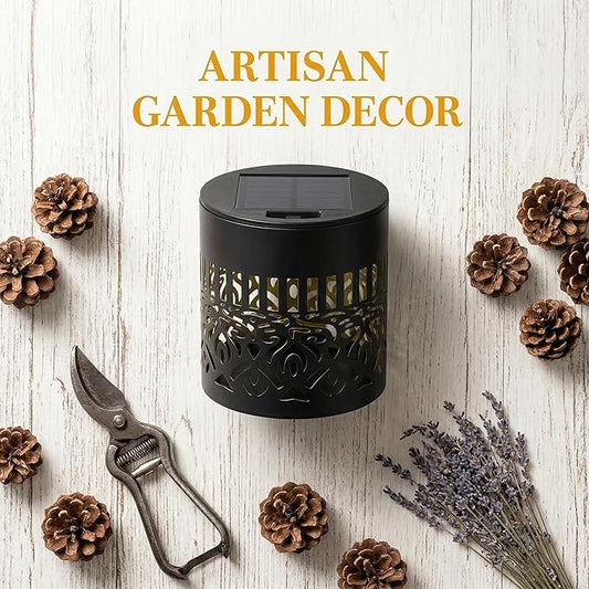 Decorative Solar Mandala Lights Outdoor, Metal Solar Fence Wall Light Waterproof, Solar Powered Mandala Garden Lights for Patio Fence Backyard Deck Outdoor Wall Decor (Peony Flower*1)
