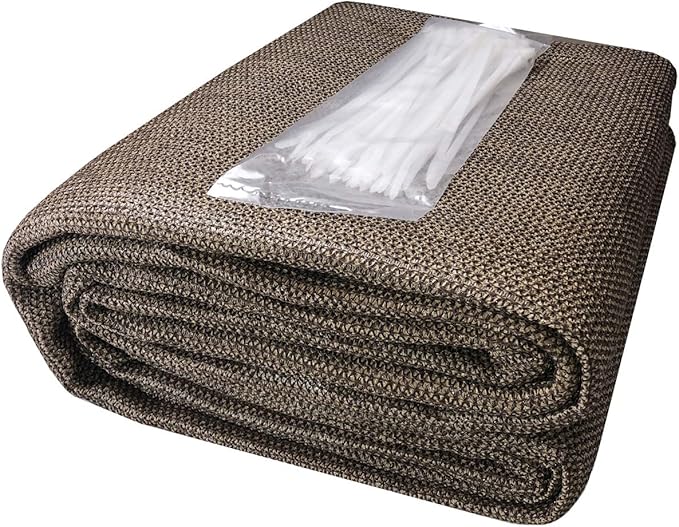 Elegant Privacy Screen for Backyard Fence, Pool, Deck, Patio, Balcony and Outdoor Paneling - Include Zip Ties (5 x 9 FT, Walnut)