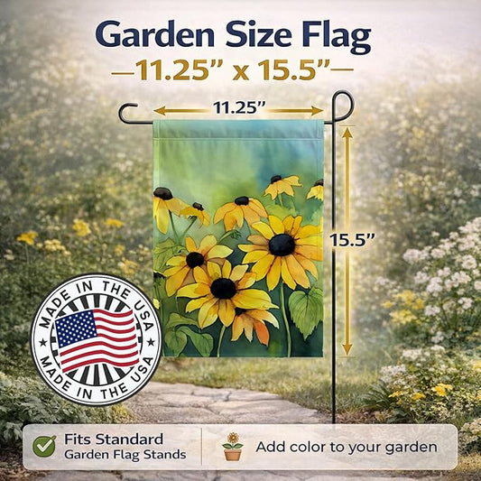 Caroline's Treasures Maryland Black-Eyed Susans in Watercolor Garden Flag Mailbox Flag Decorative Yard Flag Banner Outside Patio Artwork Yard Flower Beds, Garden Size, Multicolor