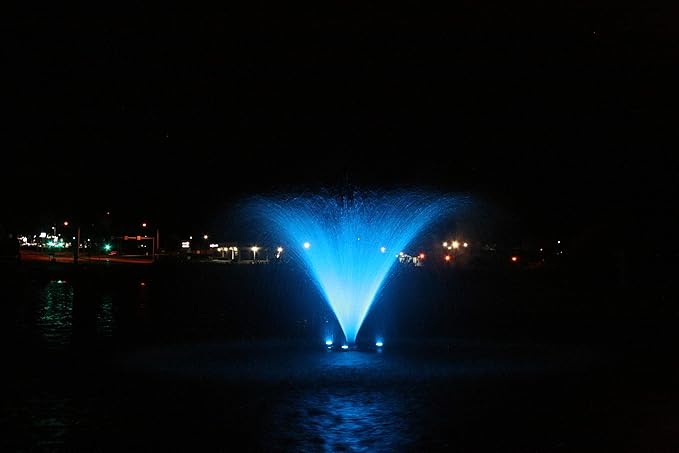 Kasco VFX Series Aerating Pond Fountain - 1/2 Horse Power 120V Single Phase with 100 ft Electric Power Cord | RGB Lighting | Efficient Pond Aeration Systems