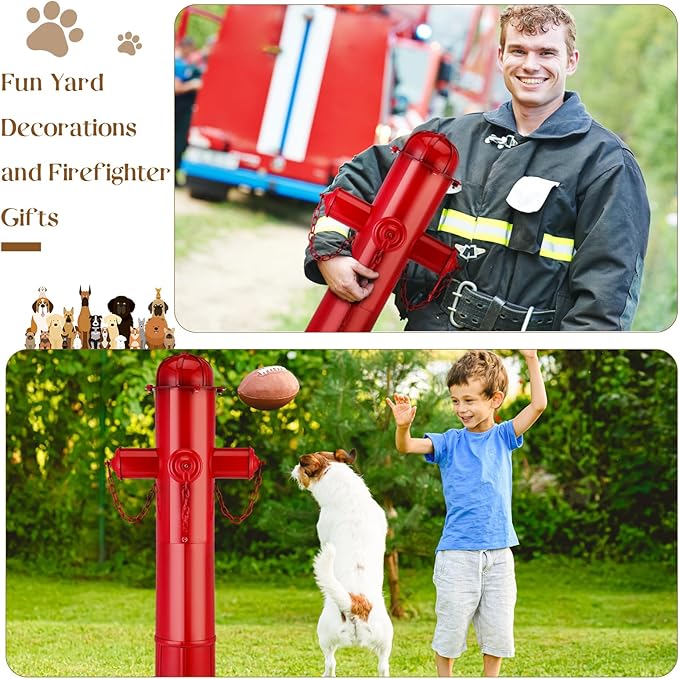 Foaincore Fire Hydrant for Dogs to Pee On, 31.5 Inches Red Puppy Pee Training Tool, Large Metal Fake Fire Hydrant Statue for Dogs Outdoor Yard Decor, Firefighter Gifts for Men