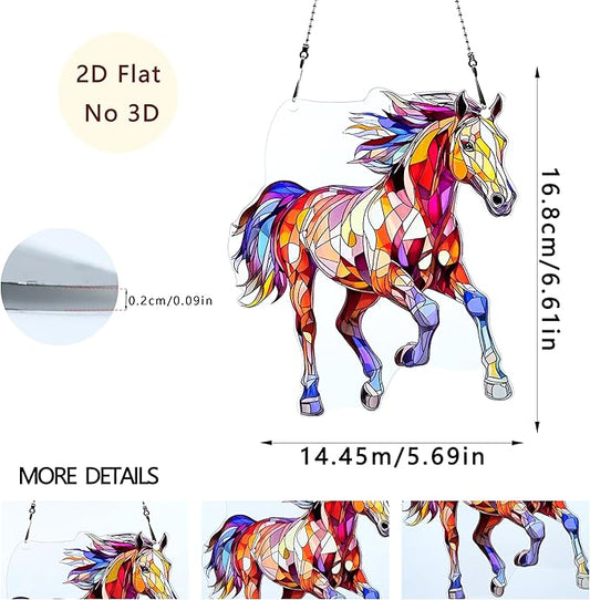 Horse Ornaments Colorful Window Hanging Decorations Home Wall Decor for Indoor Outdoor