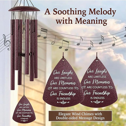 Birthday Gifts for Best Friends Women Men, 33.5" Wind Chimes for Best Friends Forever, BFF Bestie Birthday Gifts for Women Female, Long Distance Friendship Gift for Friend Soul Sister