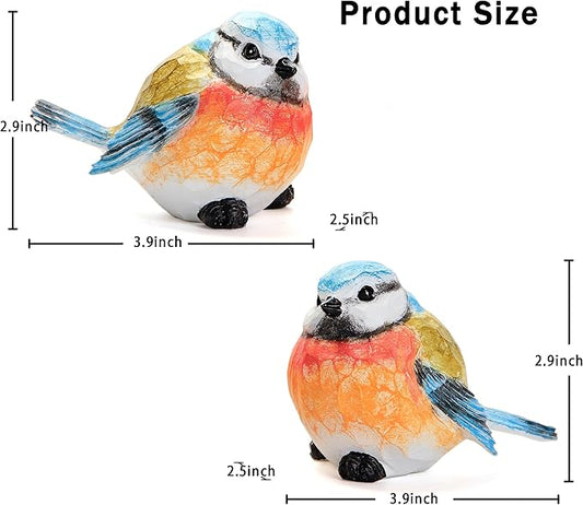 Smadeer Bird Statue for Garden Decoration,A Set of 2 Pieces Garden Sculptures & Statues,Animal Bird Figurine for Outdoor Yard Porch Lawn Patio Shelf Bookshelf Decor,Small Bird Ornament
