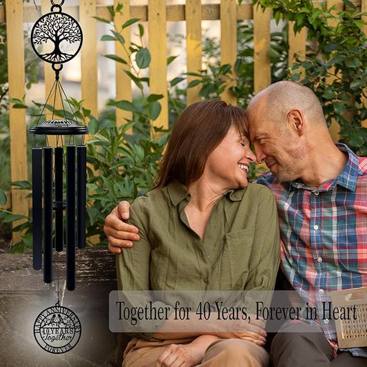40th Wedding Anniversary Wind Chime Gifts for Parents Couple Husband Wife Friends Keepsake Decoration for Home or Garden