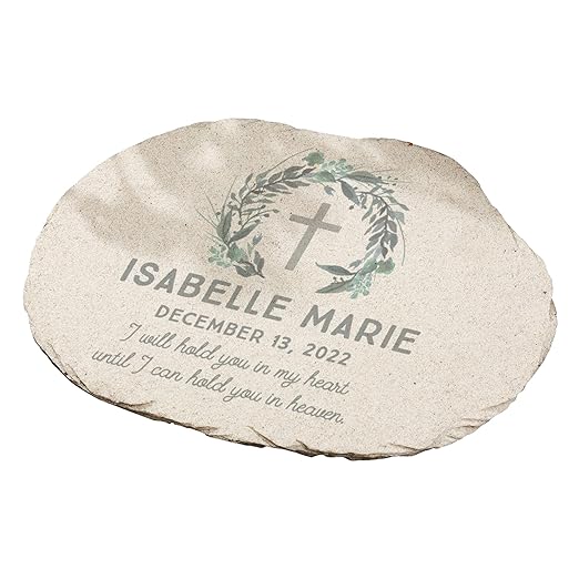 Personalization Universe Loving Child Memorial Customizable Garden Stone - Durable Outdoor Decor, Personalized Stepping Stone, Baby Remembrance, Weather-Resistant Polyresin, 7.5" x12 Sympathy Gift