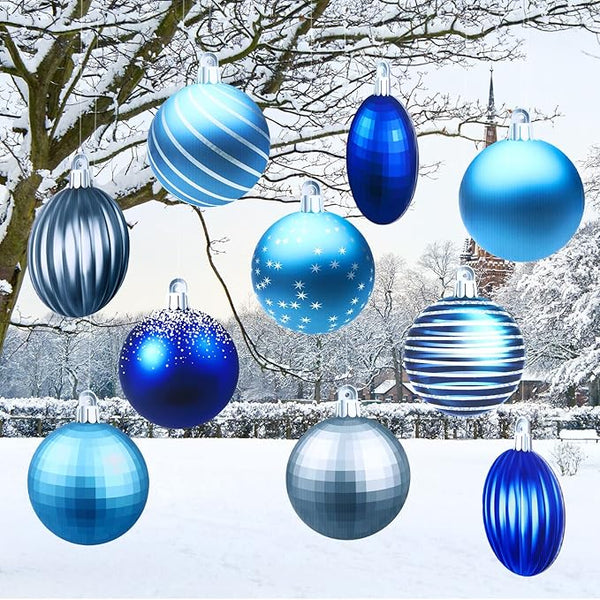 Sumind 10 Pieces Large Christmas Decorations Outdoor Christmas Hanging Ornaments Yard Lawn Signs Round Double Sided Porch Ornaments for Xmas Party Decor(Cool Style)