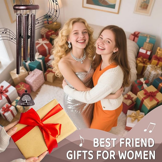 Best Friend Birthday Gifts for Women/Men Wind Chimes 32", Friendship/Bestie Gifts for Women, Long Distance/Mothers/Valentines Day/Christmas/Graduation Gift for Best Friend/Bff/Soul Sister/Bestie