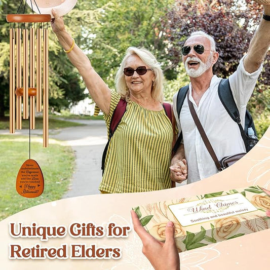 Retirement Gifts for Women Men, Retirement Gift Wine Chimes, Best Happy Retirement Gifts for Teathers Coworker Nurse Boss Friends, Retired Decorations