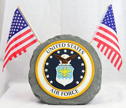 Red Carpet Studios Military Garden Stone with Flags, 10", United States Air Force