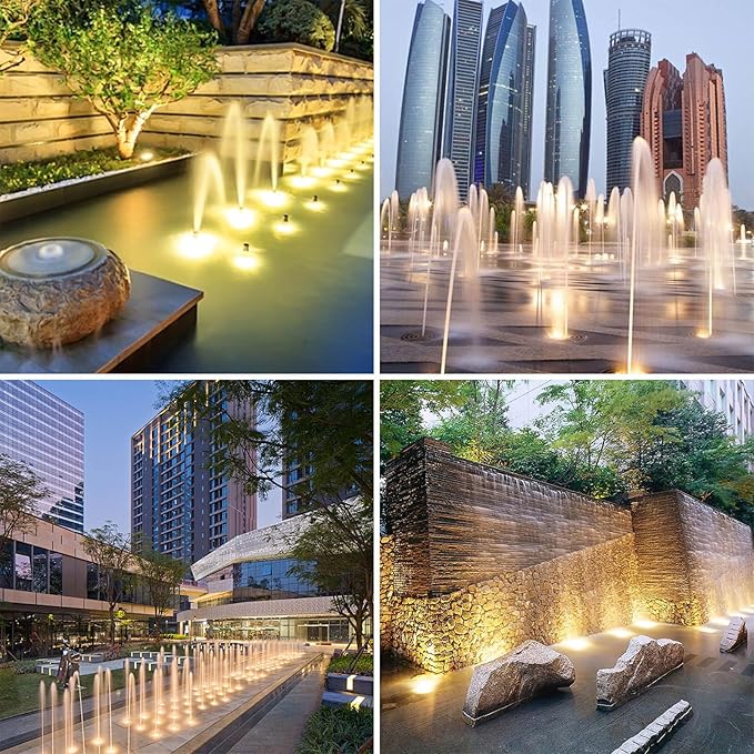 Fountain Light 12W 12V DC Warm White Waterproof Grade IP68 LED Spot Light Landscape Lighting Suitable for Fountains, Waterfalls,Pond and Grass Land(Not Include 12V Transformer)