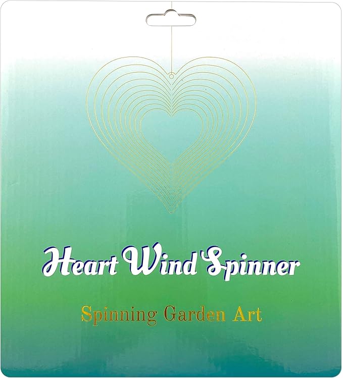 Wind Spinner Metal Garden Spinners Outdoor Garden Art for Backyard Outdoor Hanging Decor and Spinners for Yard and Garden Ornaments 3D Shape (Silver Heart)