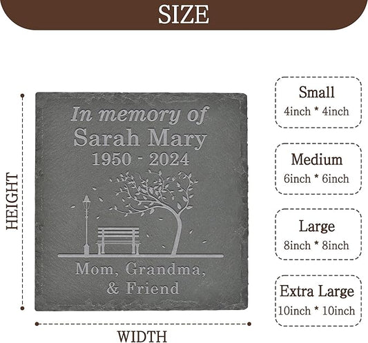 Personalized Memorial Stone Memorial Garden Stone - Sympathy Gifts for Loss of Dad, Mom or Loved One - Bereavement, Remembrance and Condolence Gift - in Memory Square