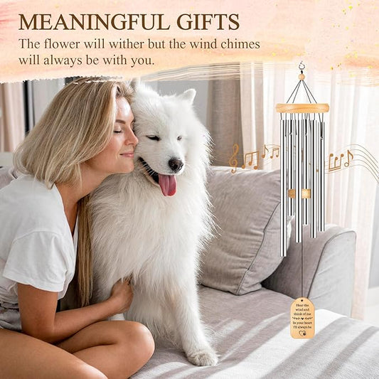 Loss of Dog Sympathy Gift, Rainbow Bridge Dogs Memorial Wind Chimes, 25.5 inch, Dog Memorial Gifts for Loss of Dogs, Pet Remembrance Passing Away Bereavement Gift, in Memory of Cat Present