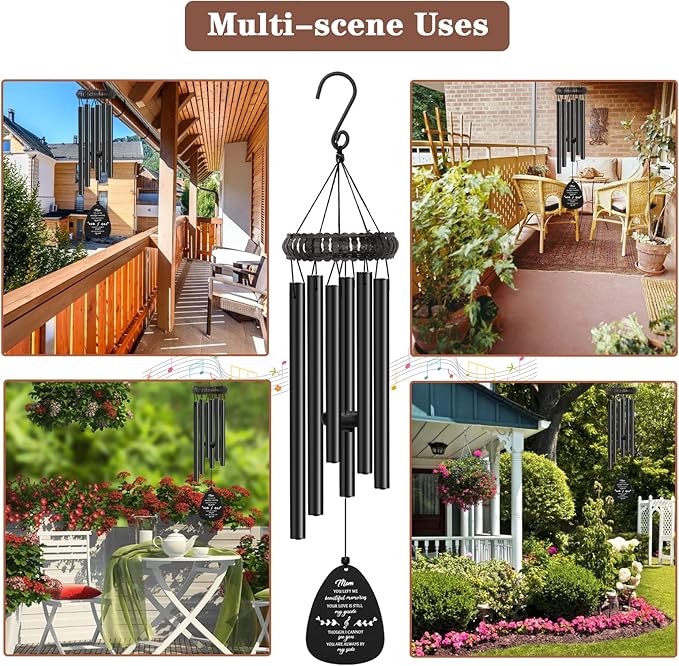 Soopau Sympathy Gifts for Loss of Mom, 30" Metal Memorial Wind Chimes for Loss of Mother, Loss of a Mother Sympathy Gifts, Windchimes in Memory of Mom