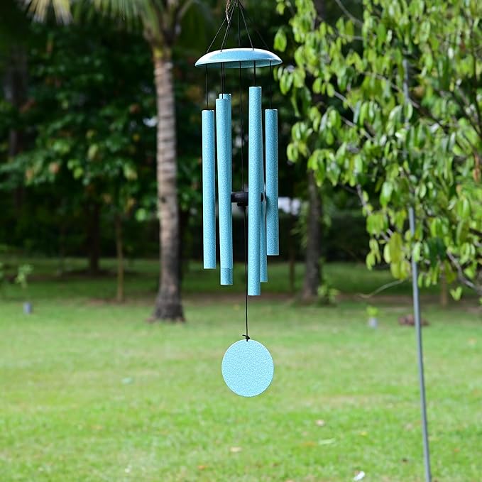 Vanquer Wind Chimes for Outside Deep Tone - 38'' Wind Chimes Outdoor Clearance, Deep Tone, Windchimes Outdoors, Memorial, Sympathy Gifts, Garden Patio Yard, Home Décor (38" Mist Blue)