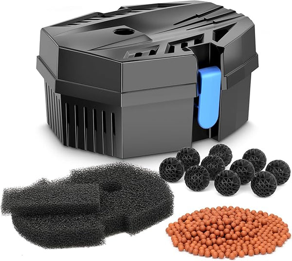 Biling Pond Filter Pump Box for Outdoor Indoor, Compact Filtration Solution for Fish Pond, Aquarium, Fish Tank