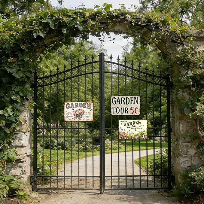Garden Signs for Outside Plants Garden Wall Art Decor Gardening Gifts Decorative Outdoor to Plant A Garden Is to Believe in Tomorrow Tin Sign Metal Flower Garden Yard Signs Greenhouse Decor 8x12 Inch