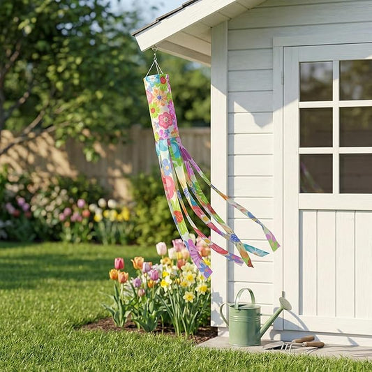 Madrona Brands Spring Flowers Windsock for Outside 60 Inch | Durable Outdoor Decorative Hanging Wind Sock Flag | Yard, Garden, Patio