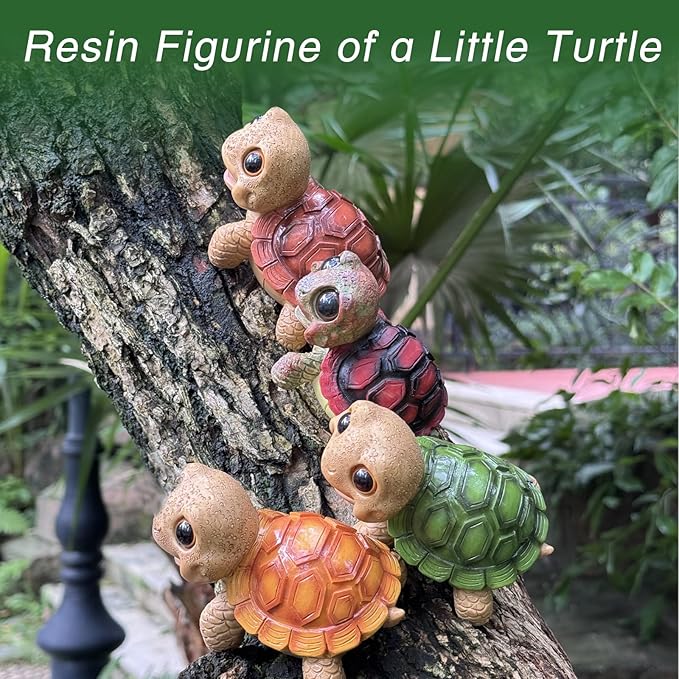 Turtle Outdoor Garden Decor | Desk Accessories for Women & Cute Stuff Turtle Decor | Decor for Shelf, Yard Patio, Office, Funny Turtle Gift for Women, Mother’s Day, Birthday (Green)